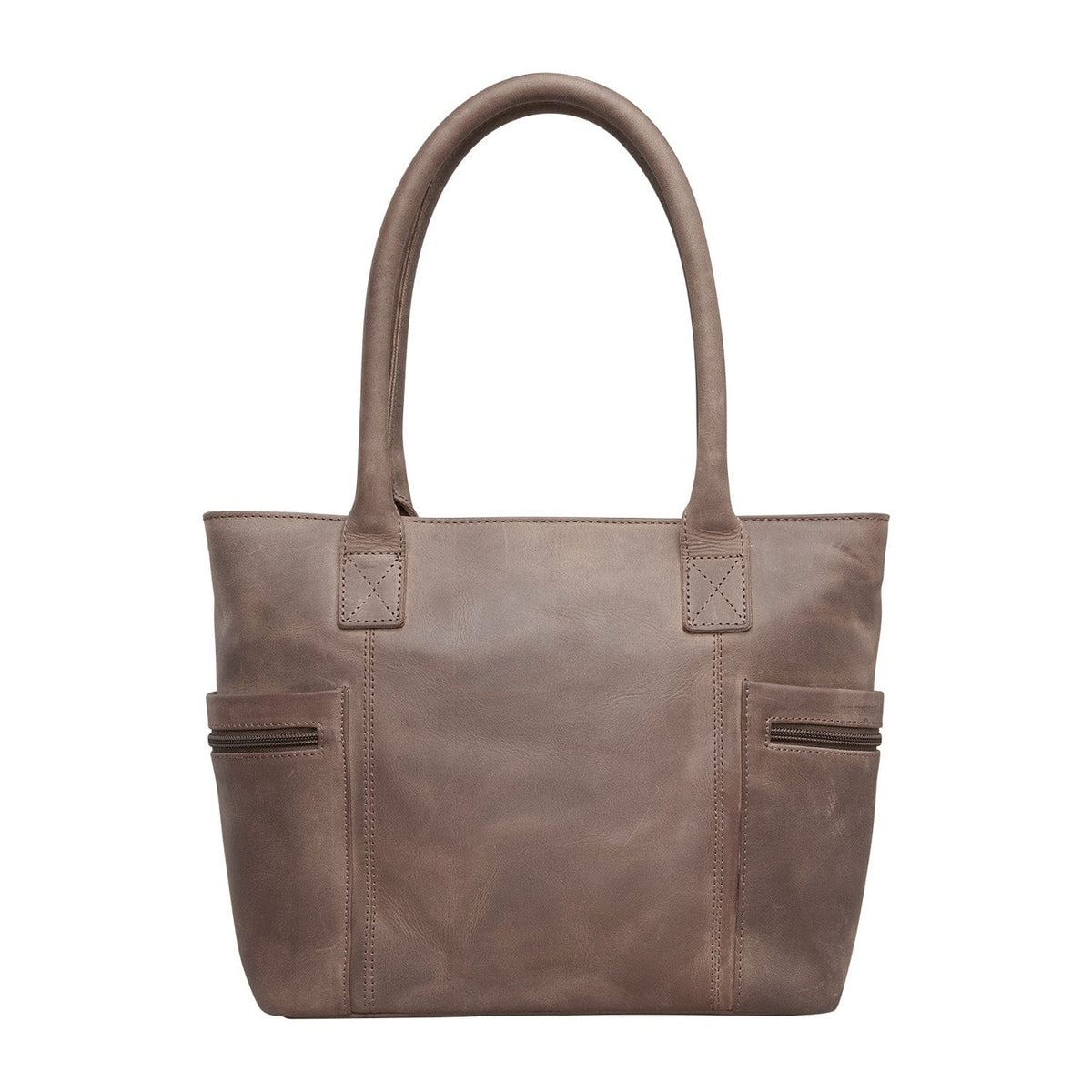 Concealed Carry Emerson Satchel in Gray – back view