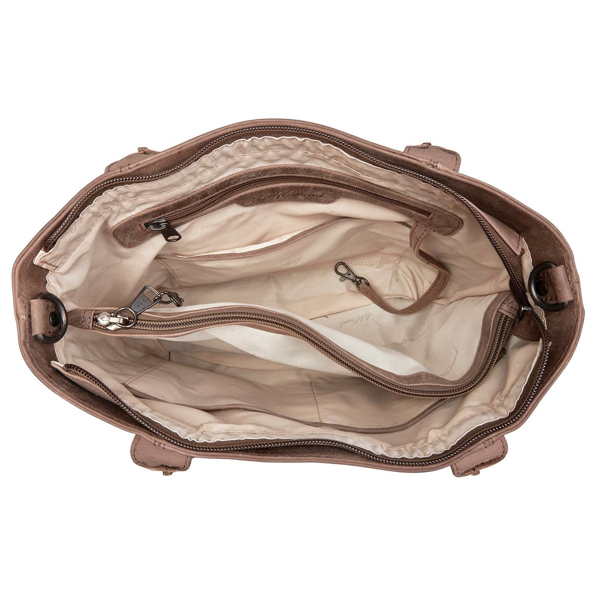 Concealed Carry Emerson Satchel in Gray – interior view