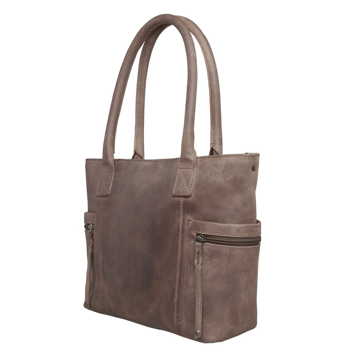 Concealed Carry Emerson Satchel in Gray – side view