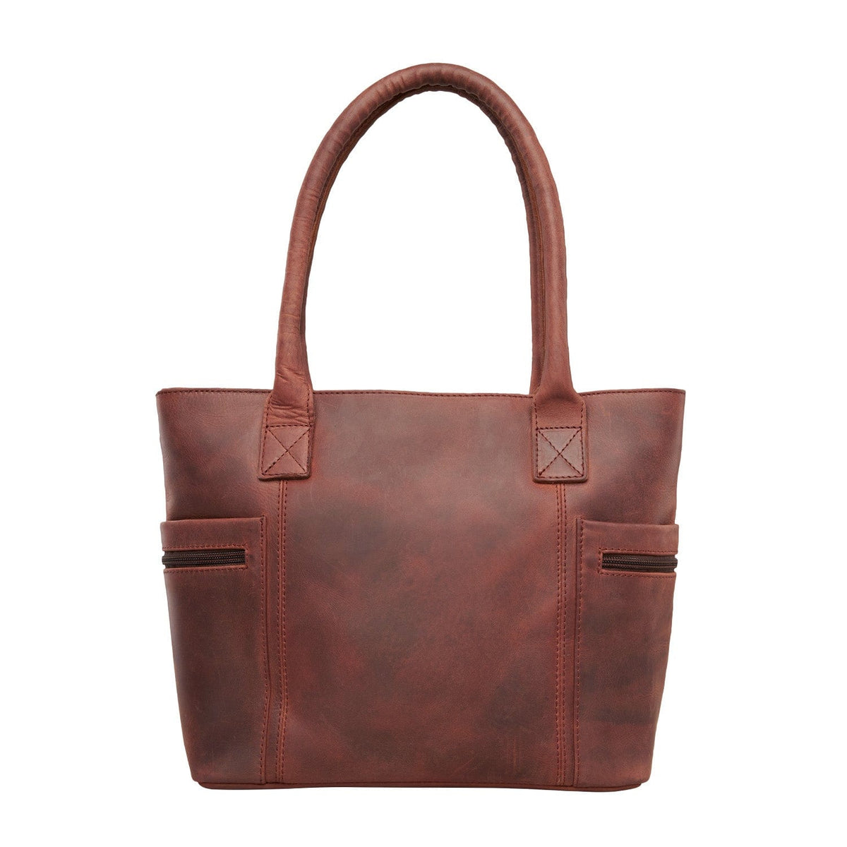 Concealed Carry Emerson Satchel in Mahogany – back view