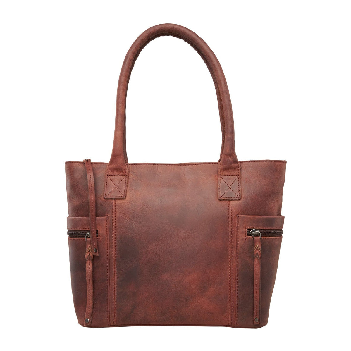 Concealed Carry Emerson Satchel in Mahogany – front view 2