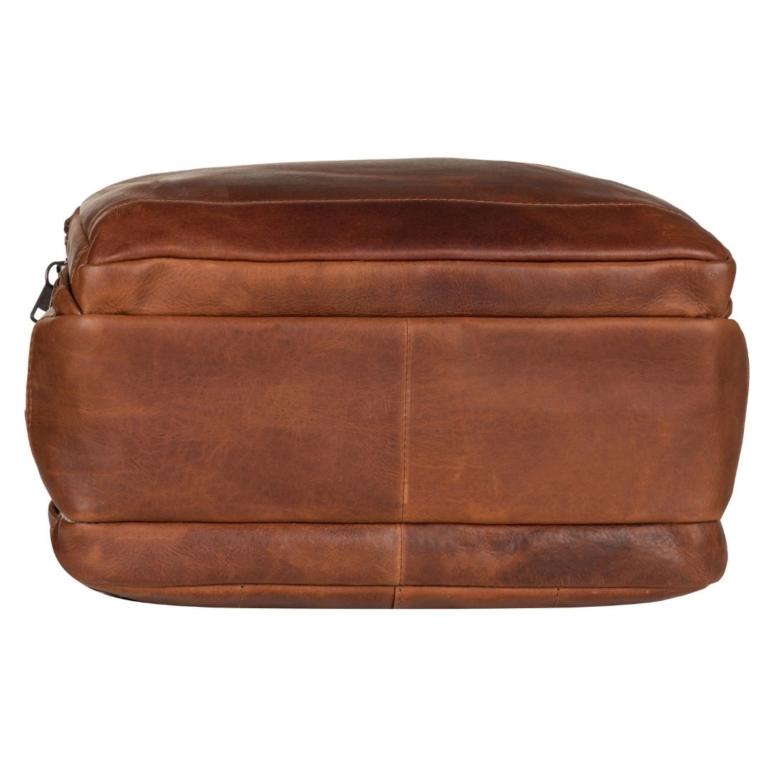 Concealed Carry Quinn Unisex Leather Backpack – bottom view