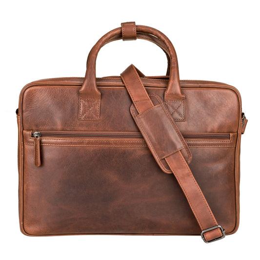 Concealed Carry Hayden Leather Computer Briefcase with RFID Organizer – front view