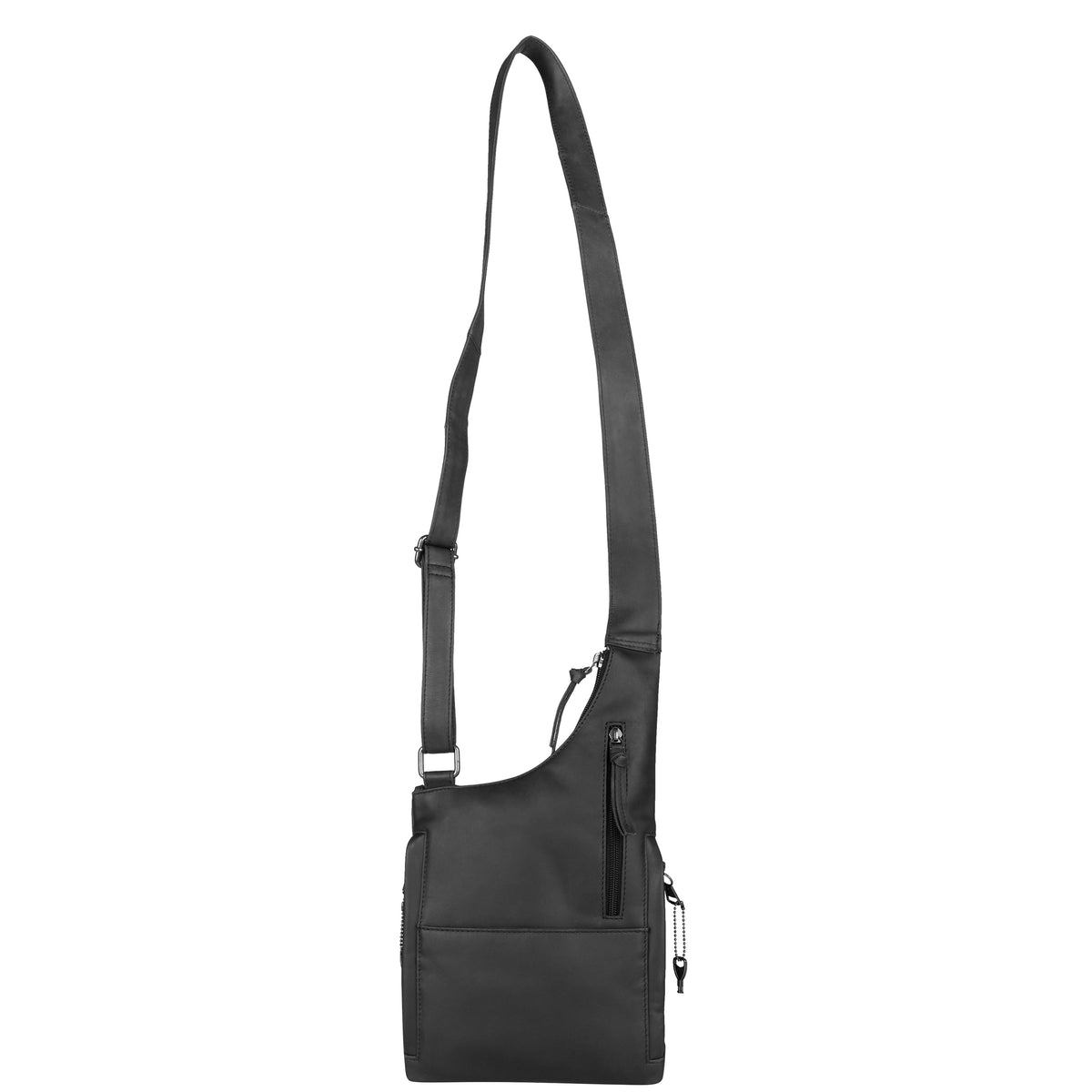 Concealed Carry Unisex Remi Leather Crossbody in Black – back view 2