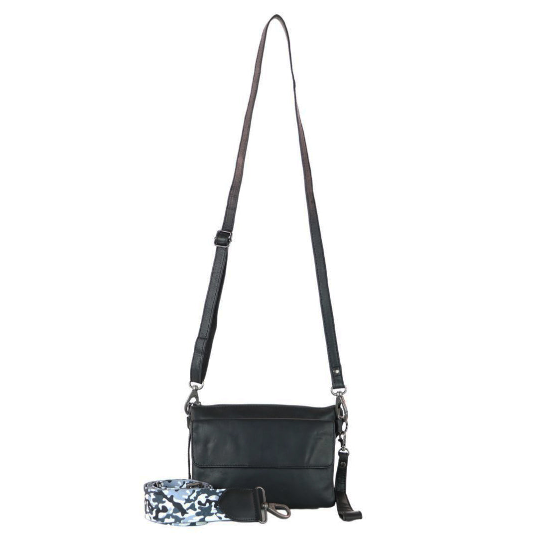 Premium Leather Concealed Carry Natasha Crossbody Bag in Black – additional view 1