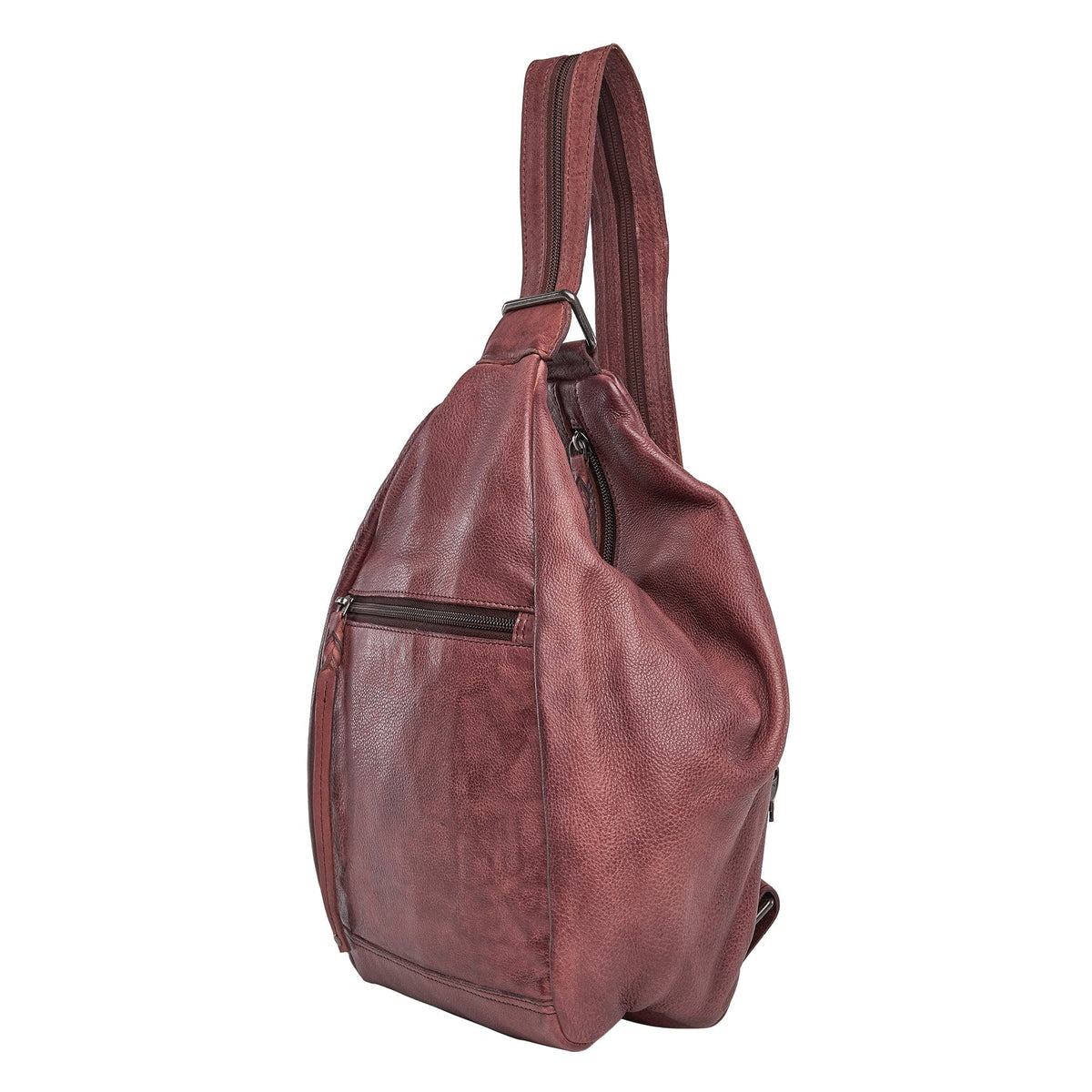 Concealed Carry Marley Backpack in Bordo – side view