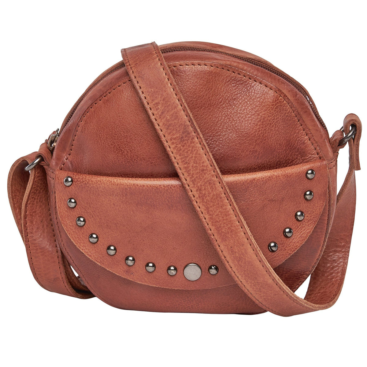 Women's Concealed Carry Mia Crossbody Purse in Cognac – front view
