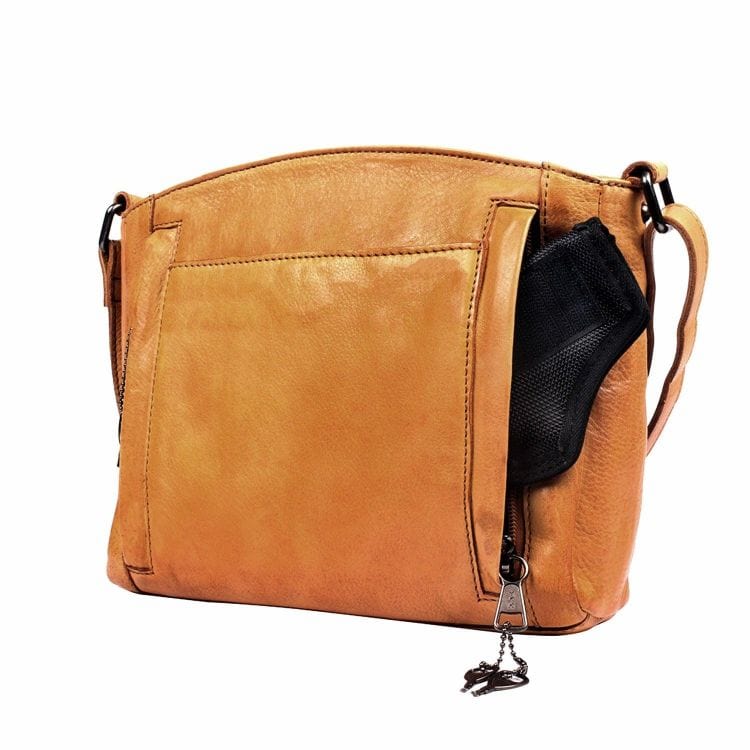 Concealed Carry Autumn Crossbody in Mustard – concealment pocket 3
