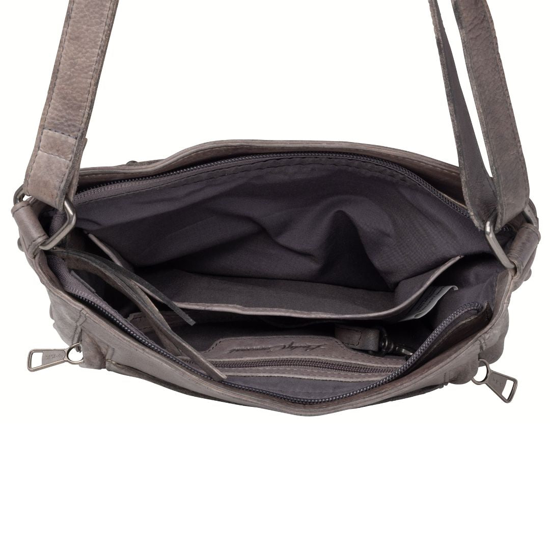 Concealed Carry Autumn Crossbody in Gray – interior view