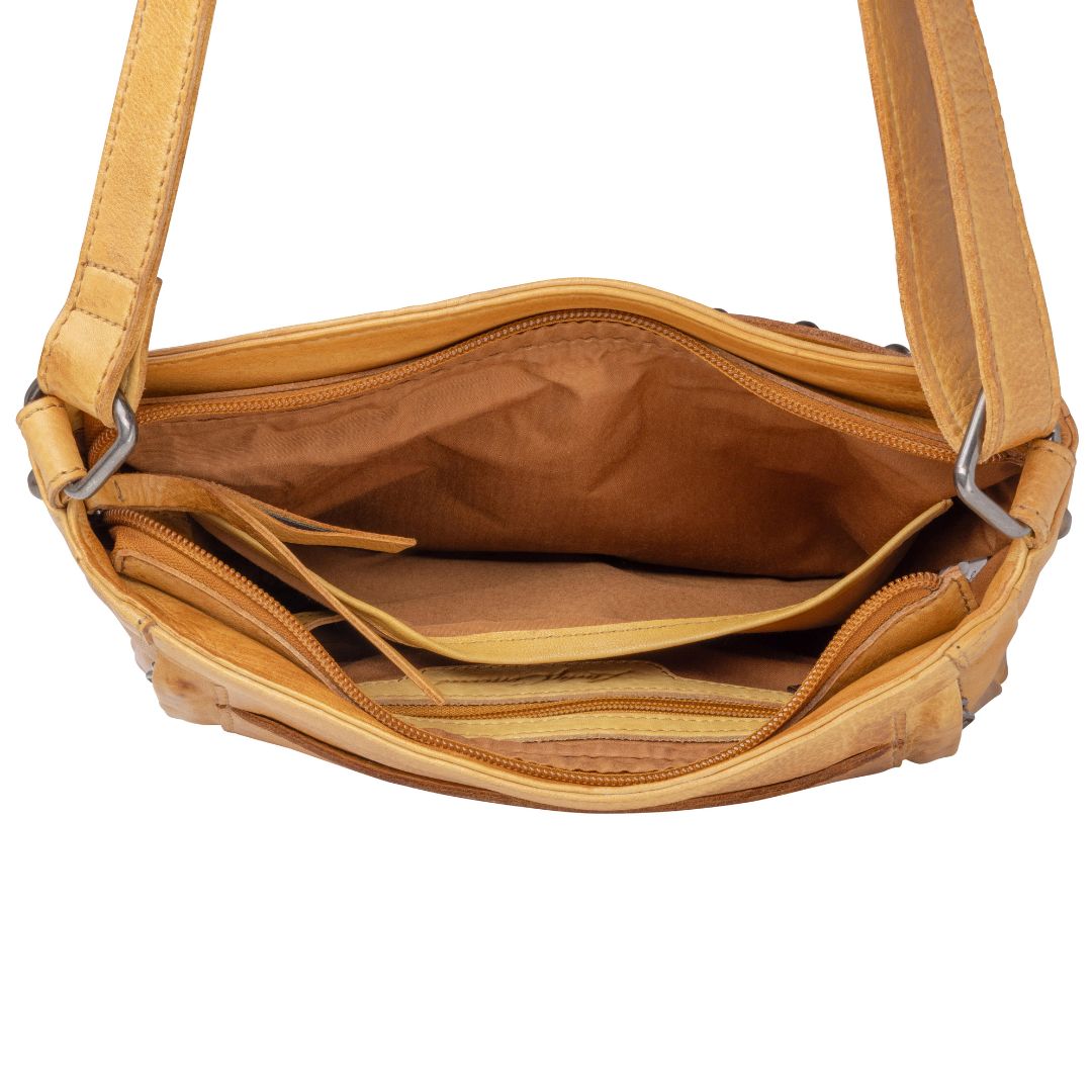 Concealed Carry Autumn Crossbody in Mustard – interior view