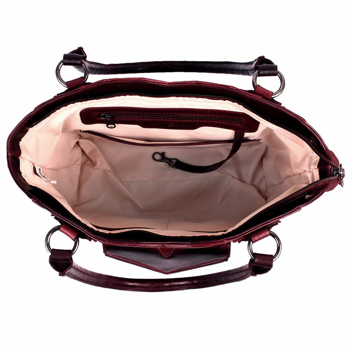 Concealed Carry Aubrey Leather Satchel – concealment pocket 2