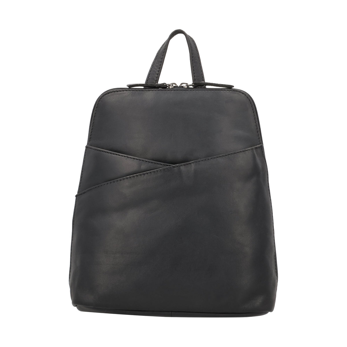 Concealed Carry Jayden Leather Backpack in Black – back view