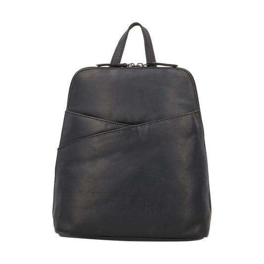 Concealed Carry Jayden Leather Backpack in Black – back view