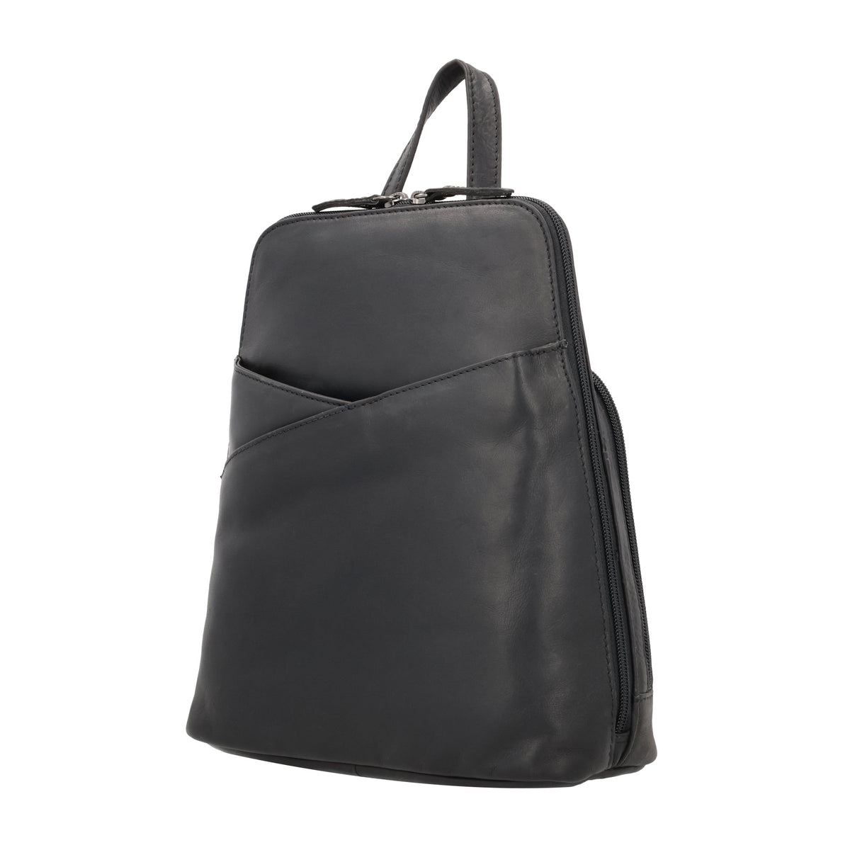 Concealed Carry Jayden Leather Backpack in Black – back view 2