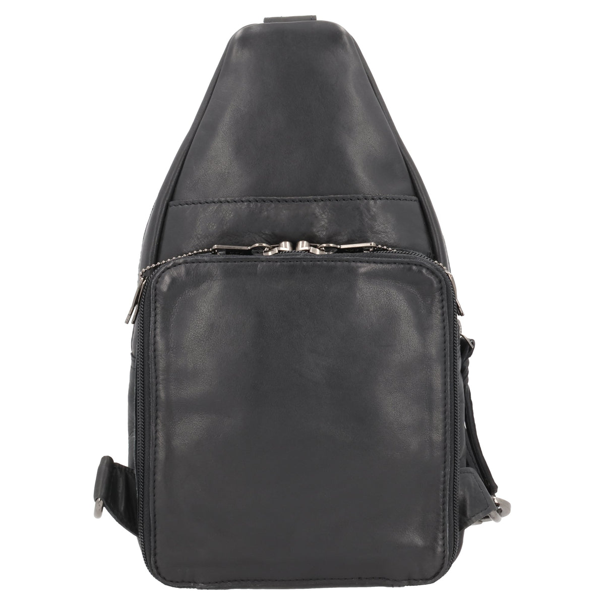 Concealed Carry Haven Sling Leather Backpack in Black – back view
