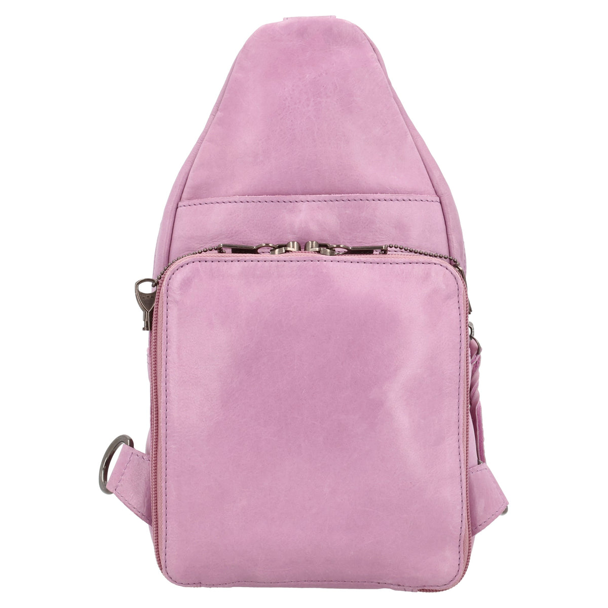 Concealed Carry Haven Sling Leather Backpack in Lilac – back view