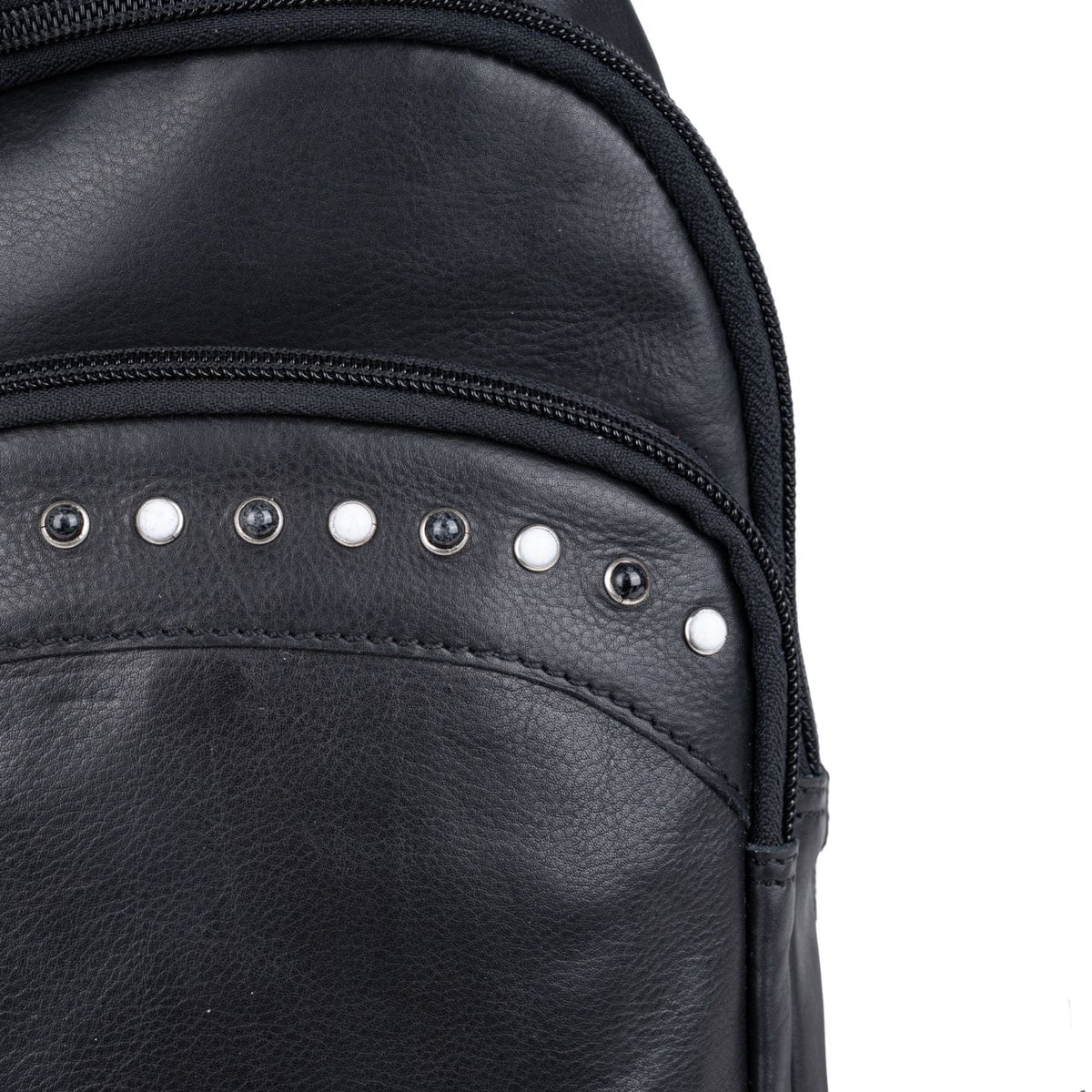 Concealed Carry Haven Sling Leather Backpack in Black – additional view 3