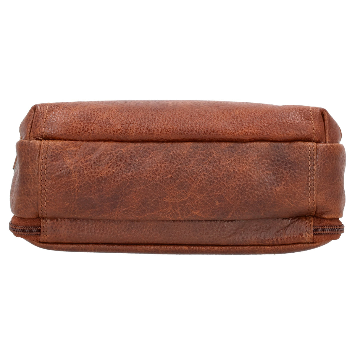 Concealed Carry Zoe Leather Crossbody in Cognac – bottom view