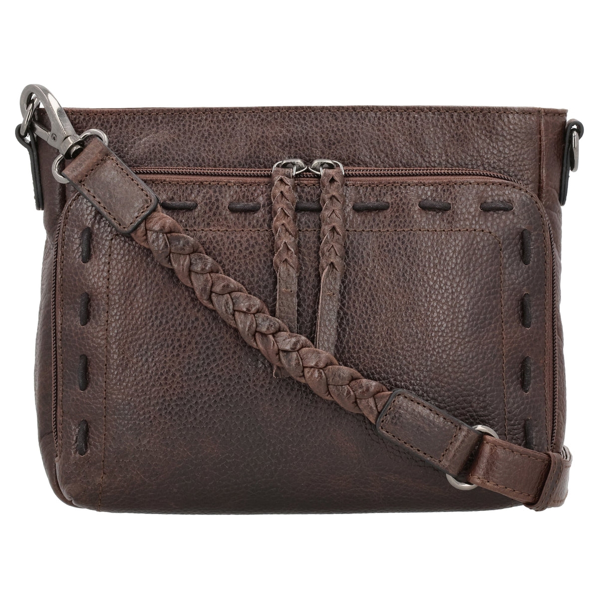Concealed Carry Zoe Leather Crossbody in Black – front view 2