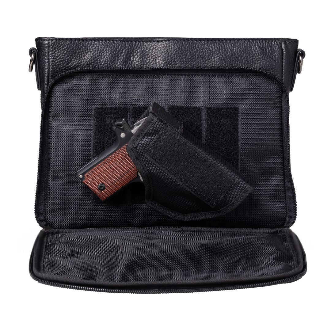 Concealed Carry Zoe Leather Crossbody in Black – concealment pocket
