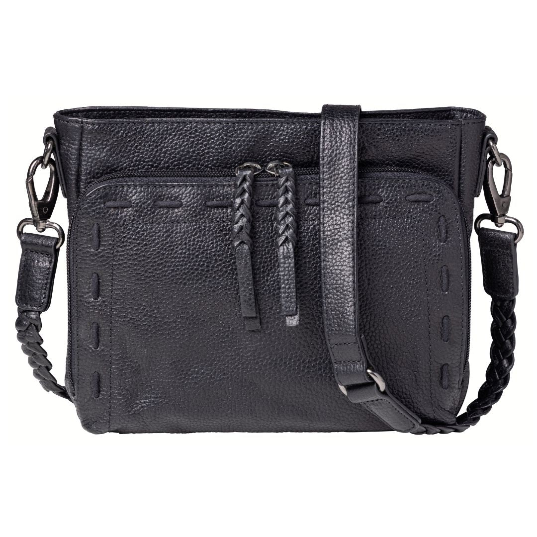 Concealed Carry Zoe Leather Crossbody in Black – front view