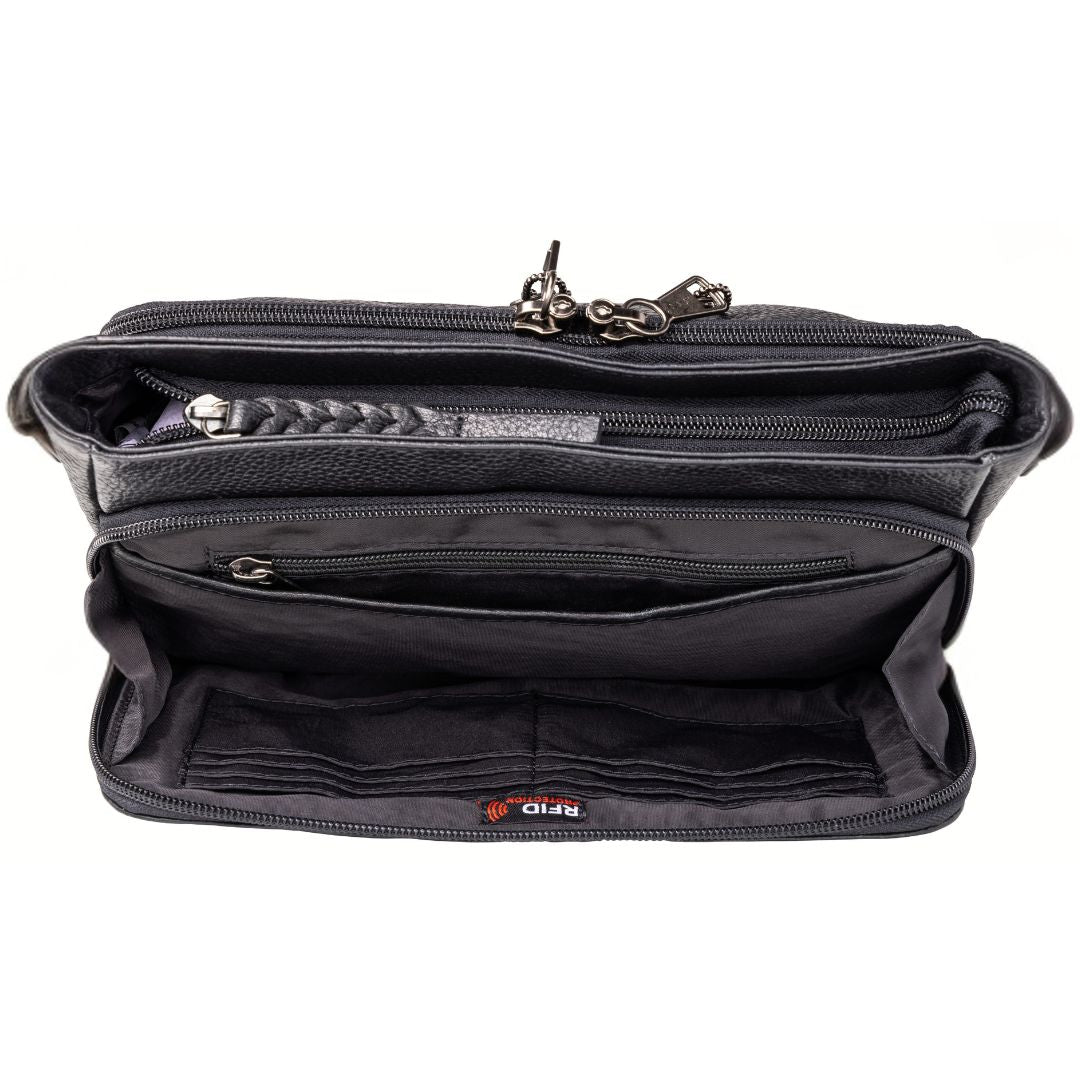 Concealed Carry Zoe Leather Crossbody in Black – additional view 1