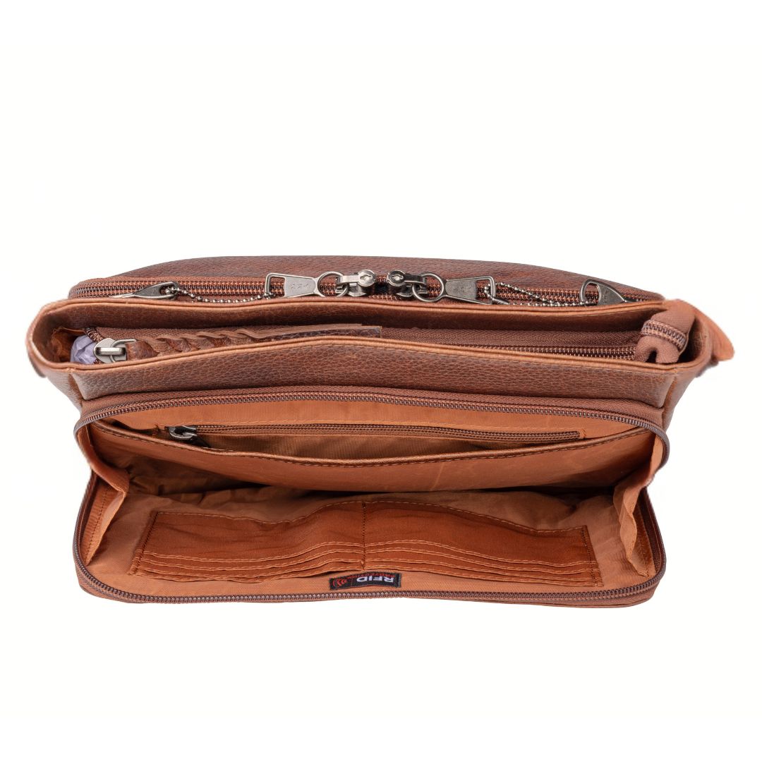 Concealed Carry Zoe Leather Crossbody in Cognac – additional view 1