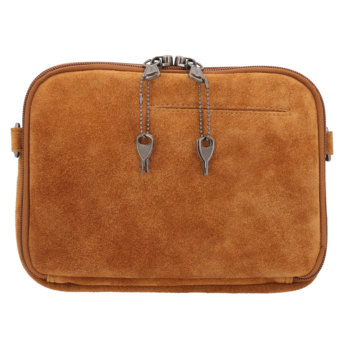 Concealed Carry Hadley Suede Crossbody in Chestnut – back view
