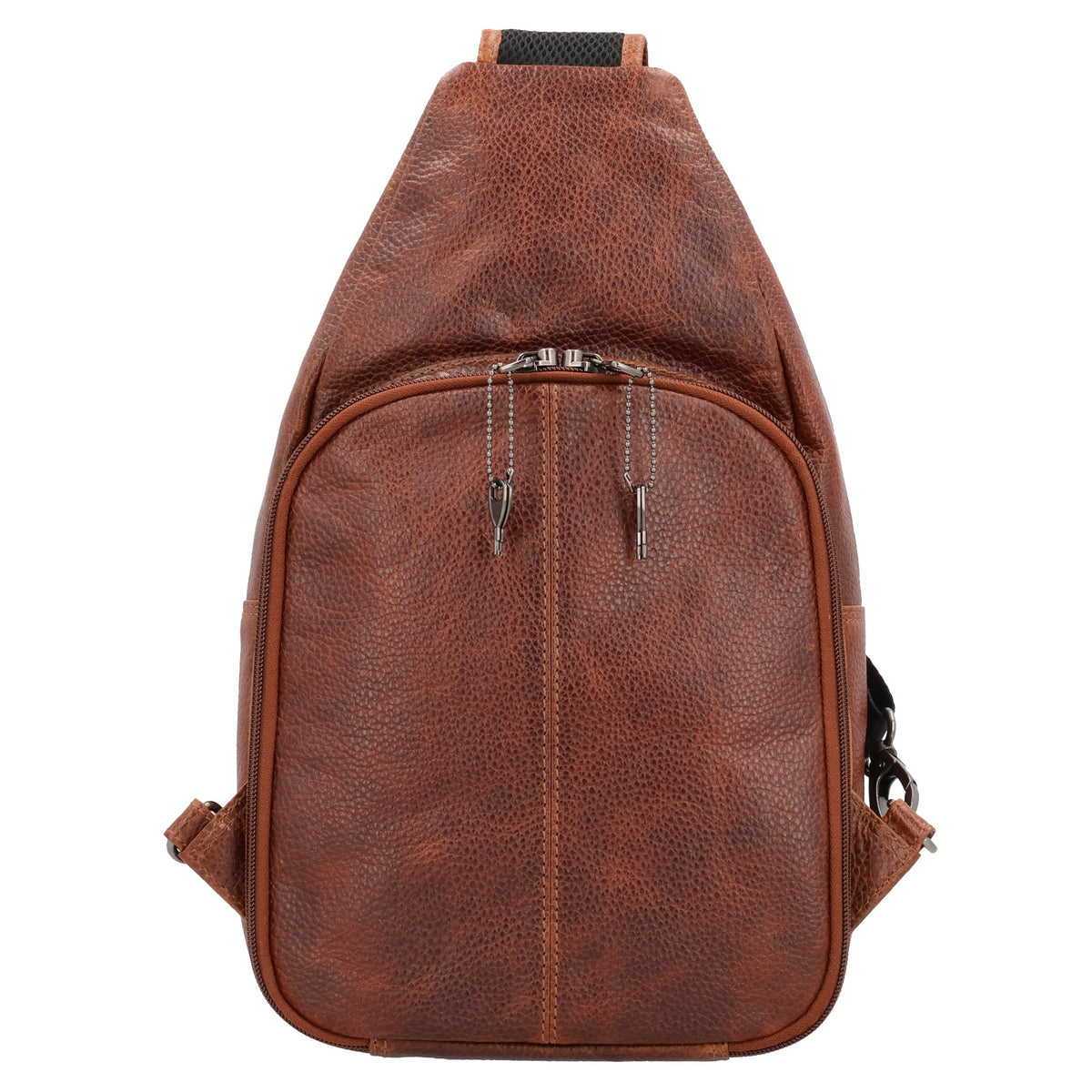 Concealed Carry Unisex Grayson Buffalo Leather Sling in Cognac – back view
