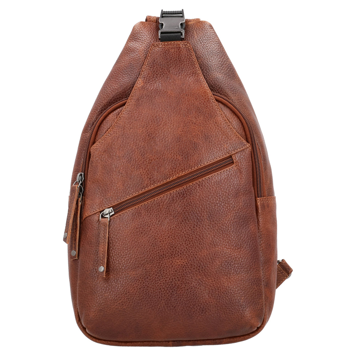 Concealed Carry Unisex Grayson Buffalo Leather Sling in Cognac – front view