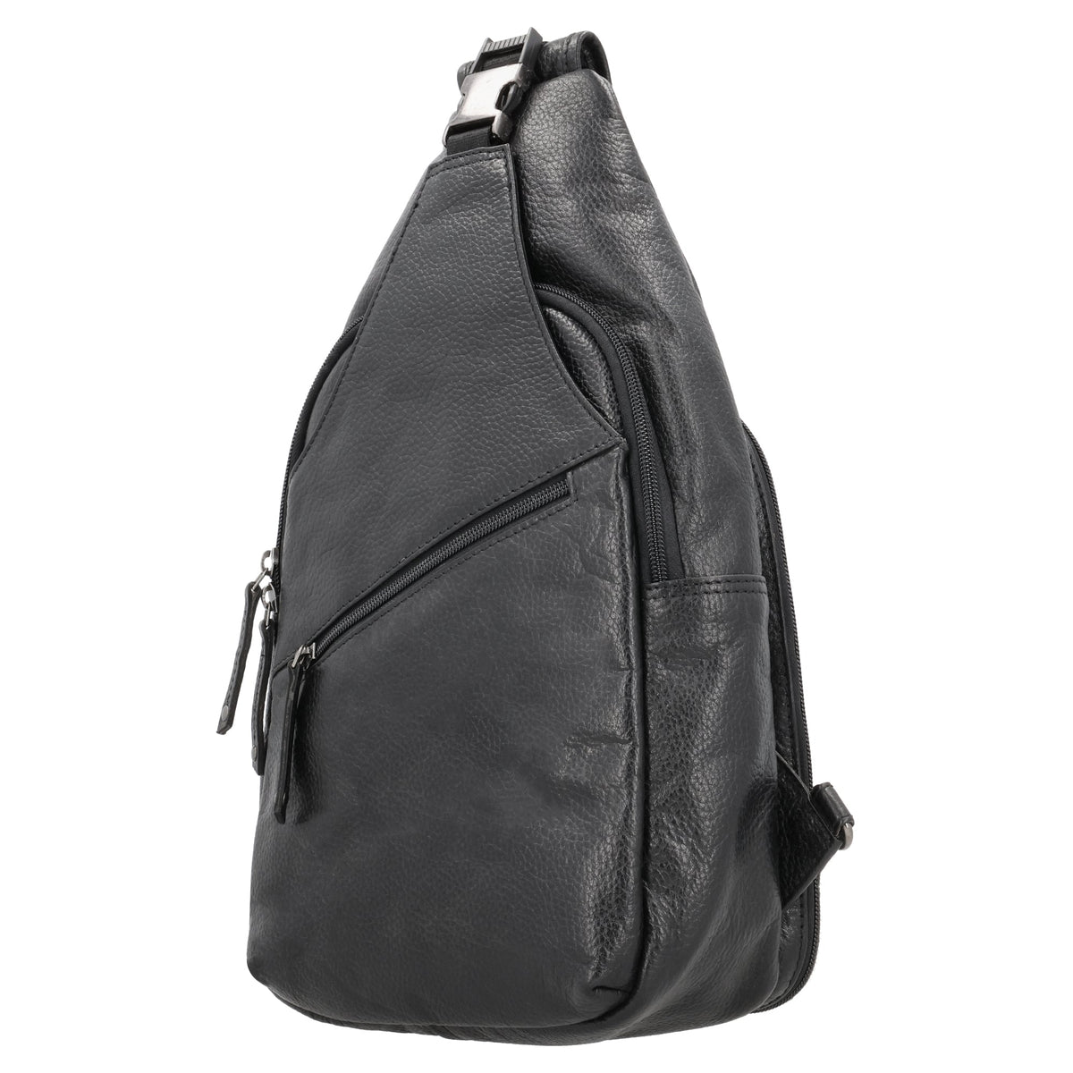 Concealed Carry Unisex Grayson Buffalo Leather Sling in Black – side view