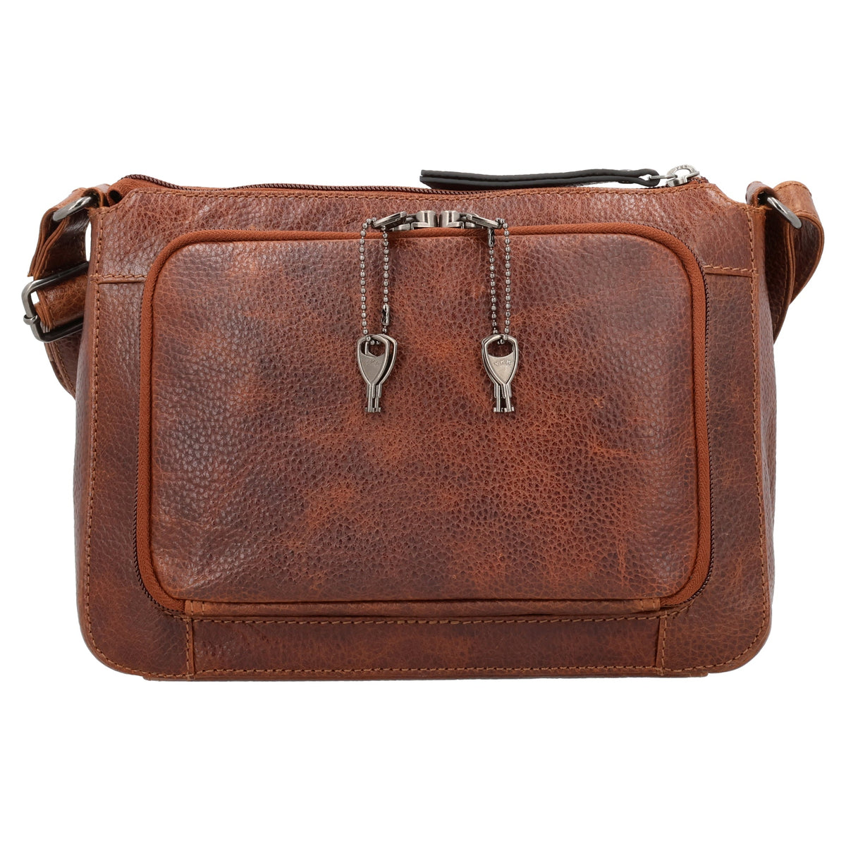 Concealed Carry Leah Buffalo Leather Crossbody with Wallet in Cognac – back view