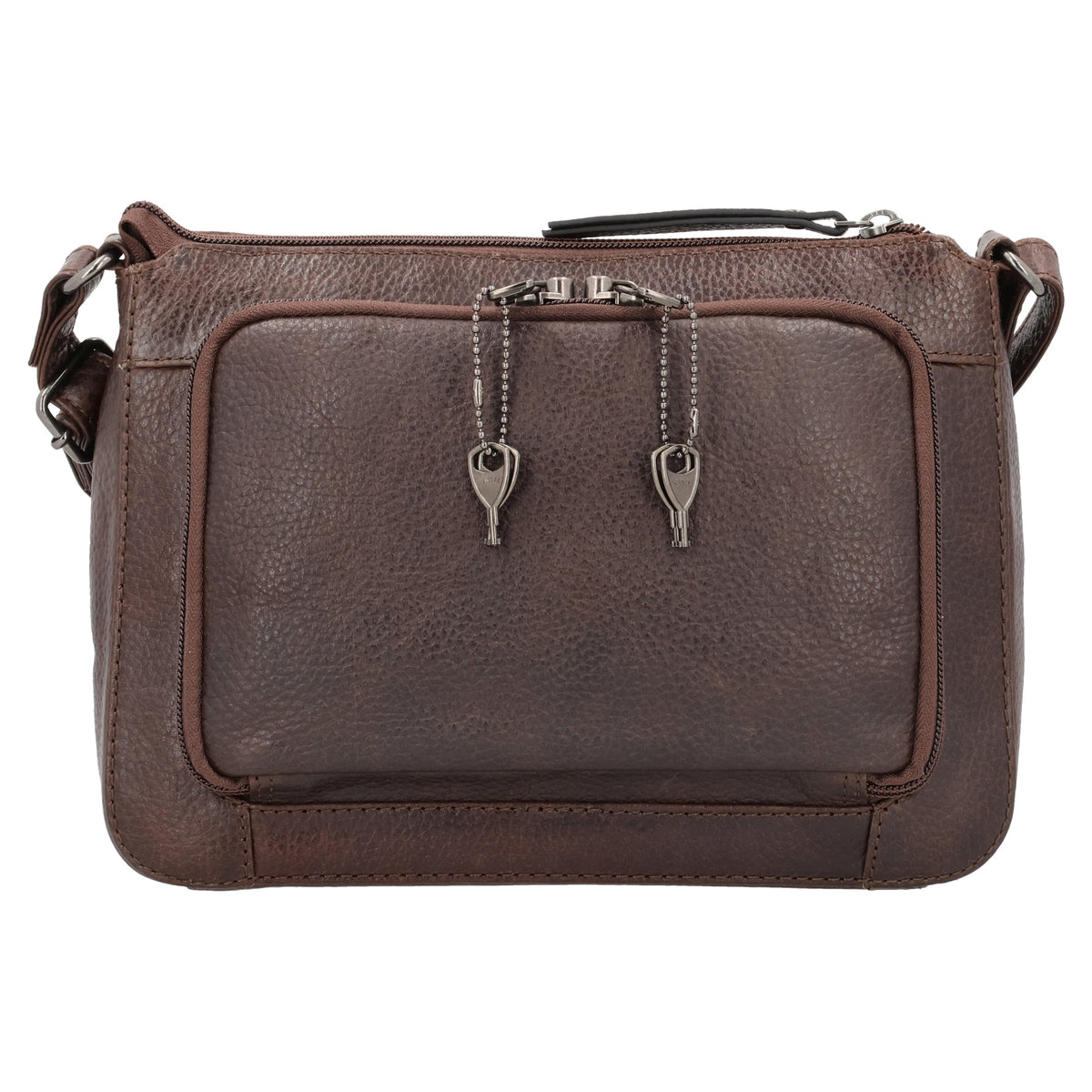 Concealed Carry Leah Buffalo Leather Crossbody with Wallet in Dark Brown – back view