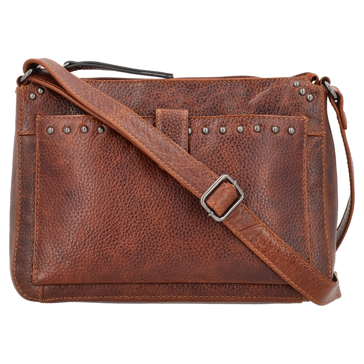 Concealed Carry Leah Buffalo Leather Crossbody with Wallet in Cognac – wallet detail
