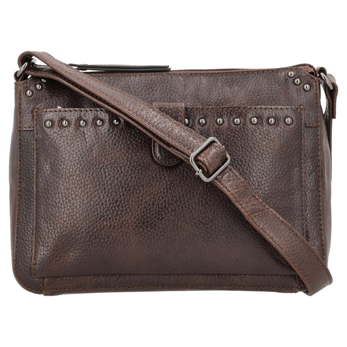 Concealed Carry Leah Buffalo Leather Crossbody with Wallet in Dark Brown – wallet detail