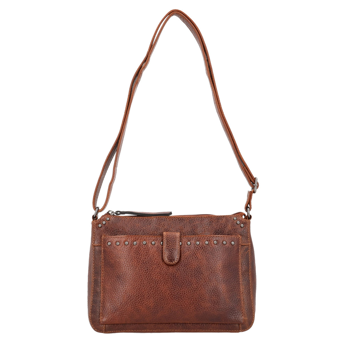 Concealed Carry Leah Buffalo Leather Crossbody with Wallet in Cognac – wallet detail 2