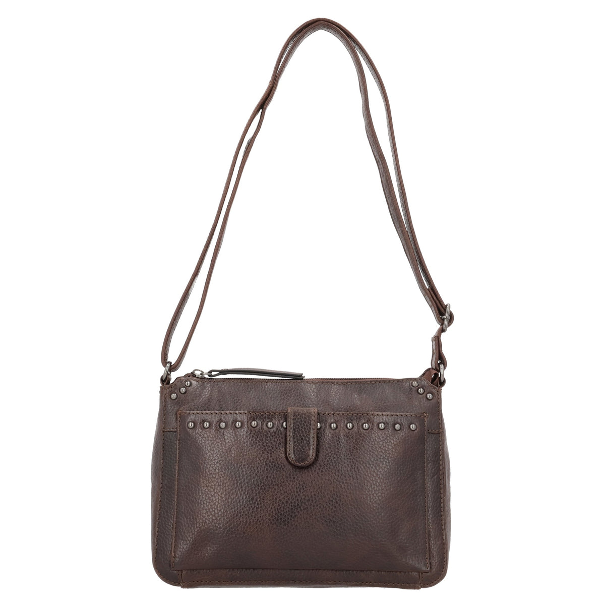 Concealed Carry Leah Buffalo Leather Crossbody with Wallet in Dark Brown – wallet detail 2