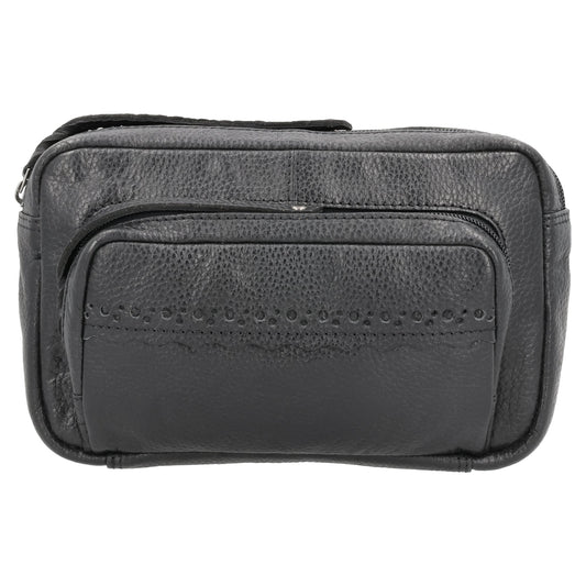 Concealed Carry Laney Buffalo Belt Bag in Black – front view