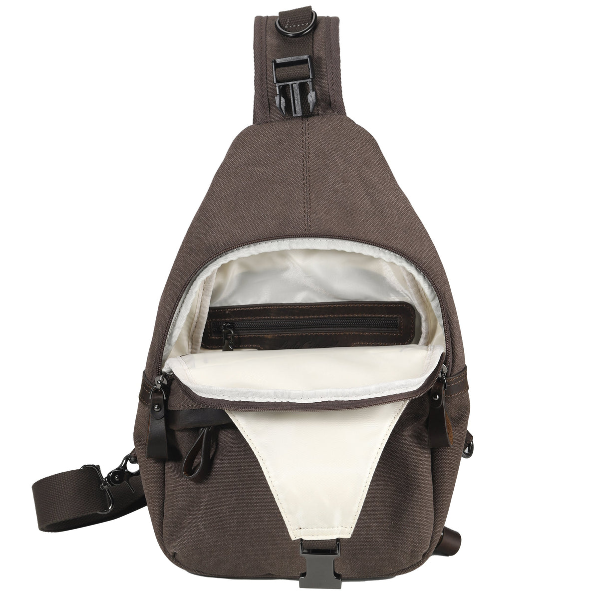 Concealed Carry Colt Canvas Sling in Dark Brown – interior view