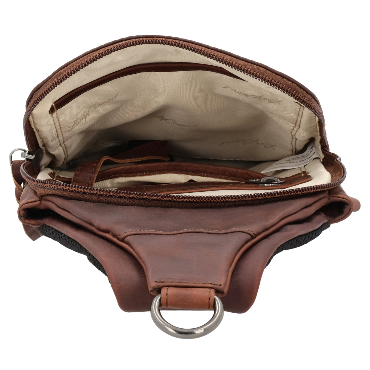 Concealed Carry Unisex Dakota Leather Sling in Cognac / Regular – interior view 2