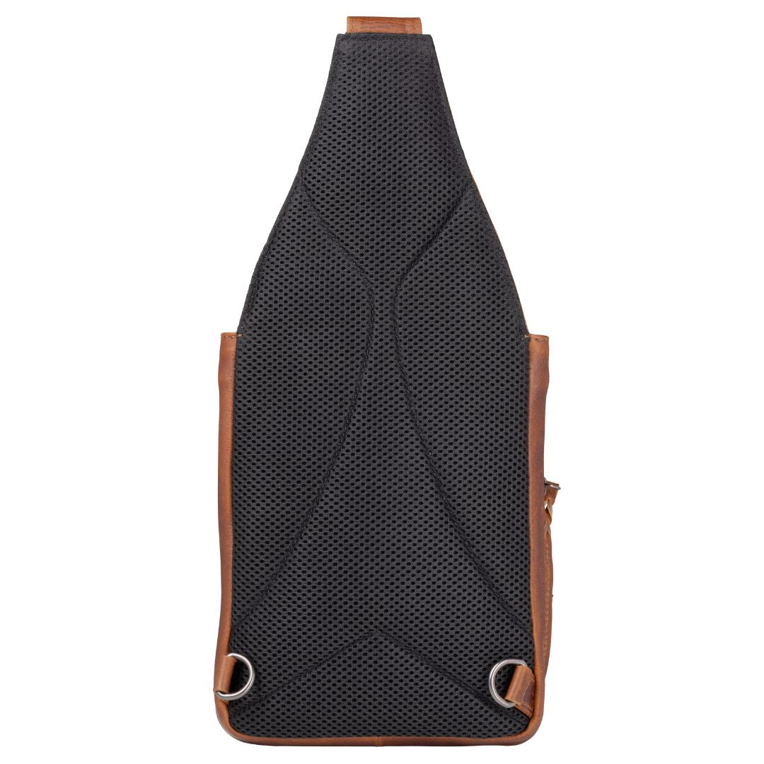 Concealed Carry Unisex Dakota Leather Sling in Cognac / Regular – back view