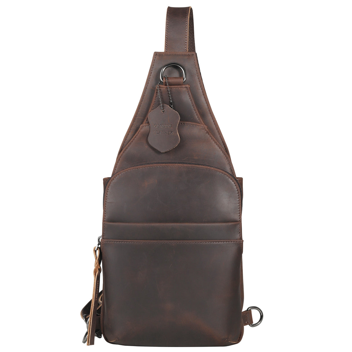 Concealed Carry Unisex Dakota Leather Sling in Cognac / Regular – front view 5