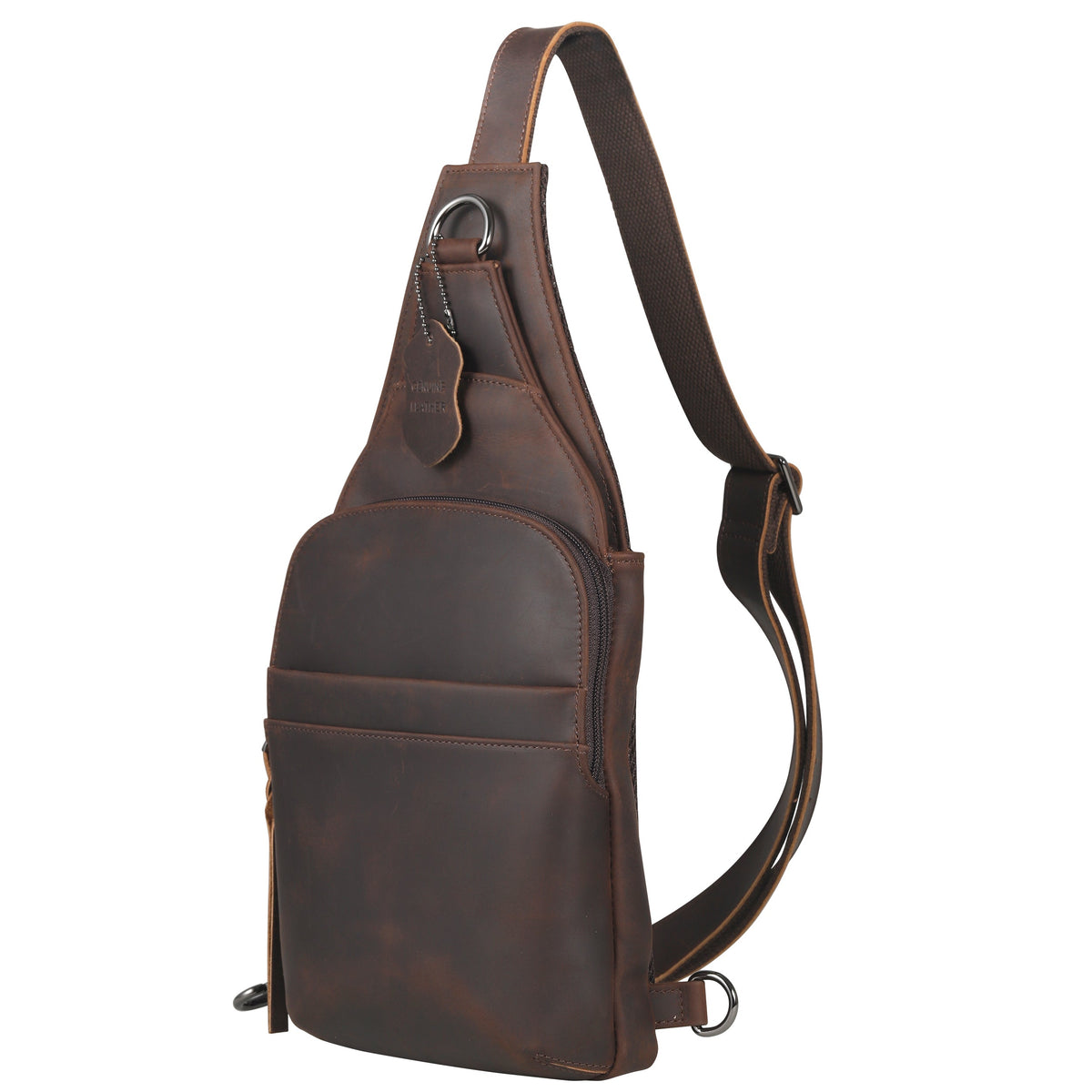 Concealed Carry Unisex Dakota Leather Sling in Cognac / Regular – side view 5