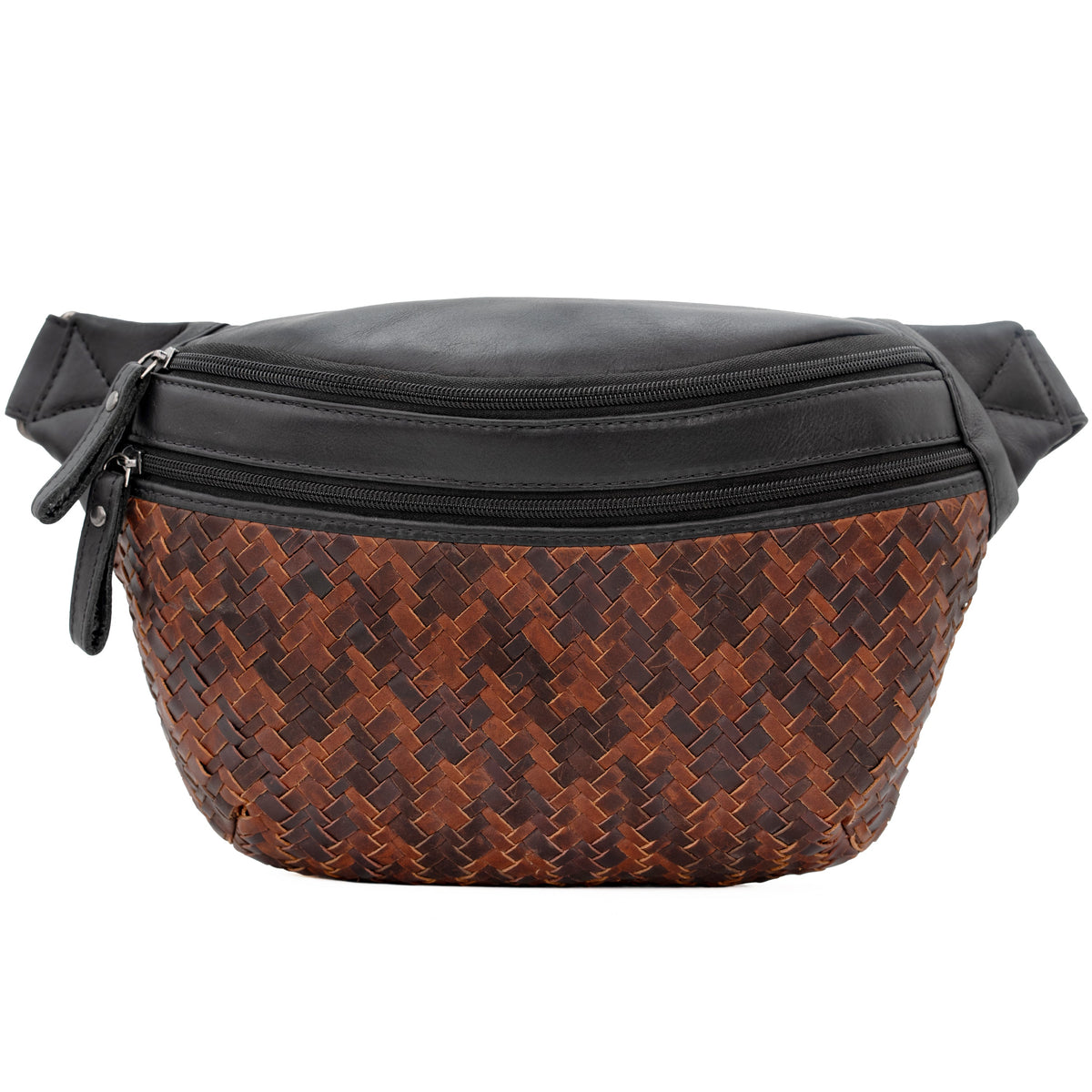 Concealed Carry Haisley Woven Magnetic Leather Sling – front view 2