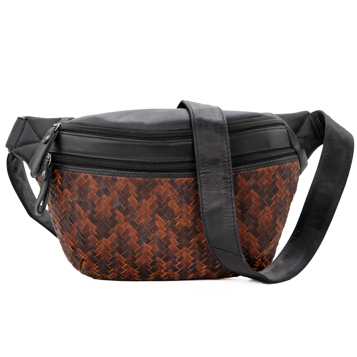 Concealed Carry Haisley Woven Magnetic Leather Sling – strap detail