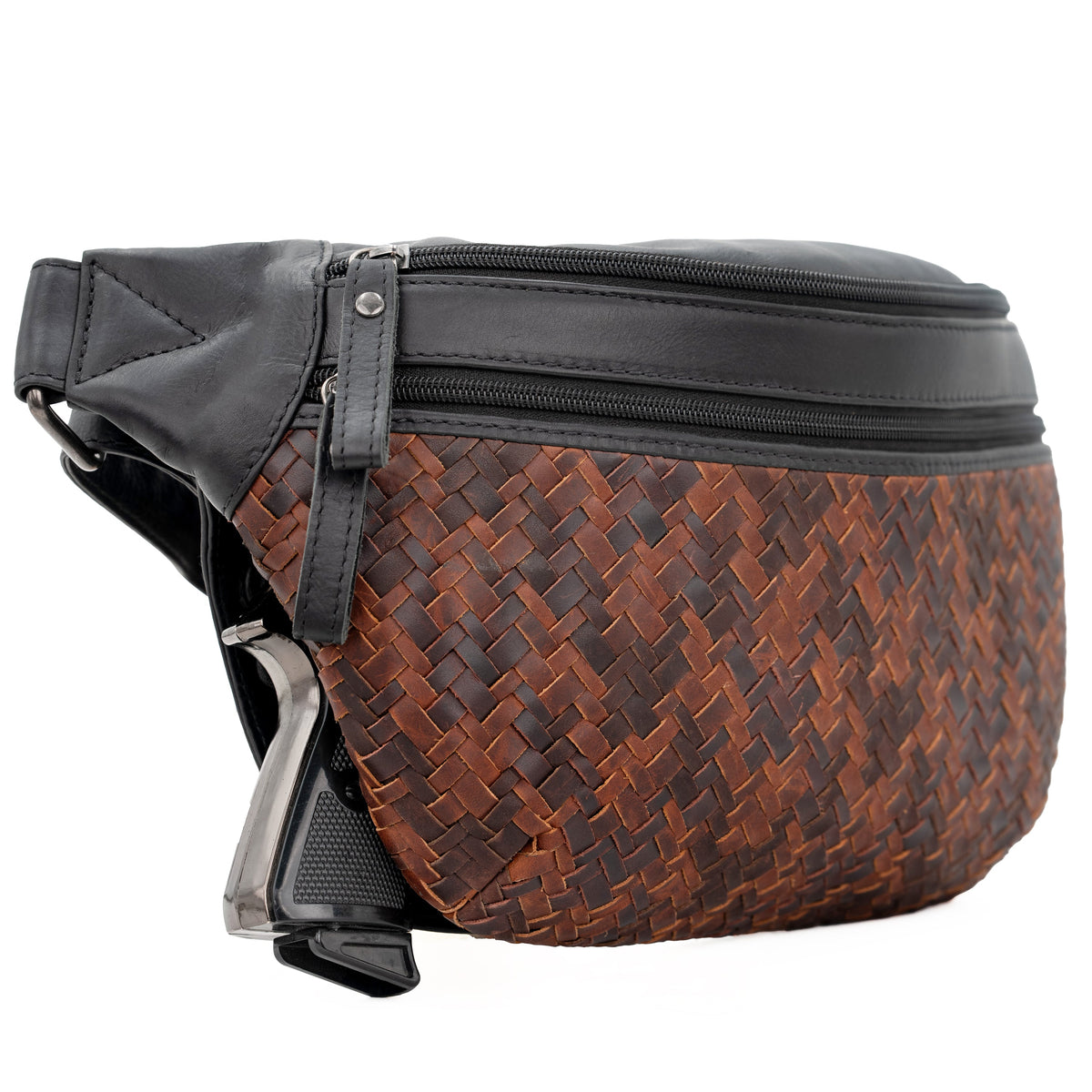 Concealed Carry Haisley Woven Magnetic Leather Sling – shown with handgun