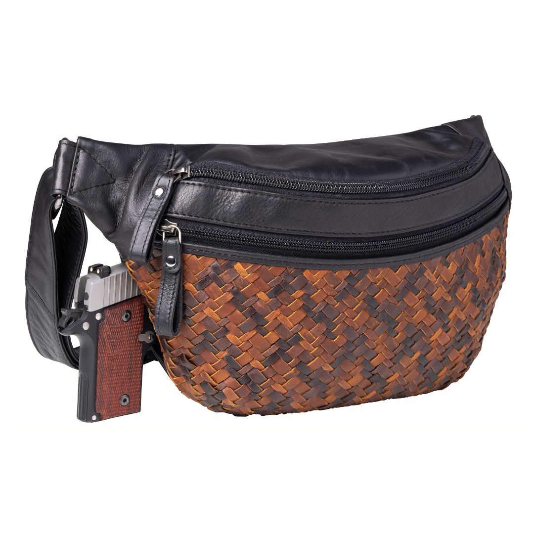 Concealed Carry Haisley Woven Magnetic Leather Sling – holster compartment