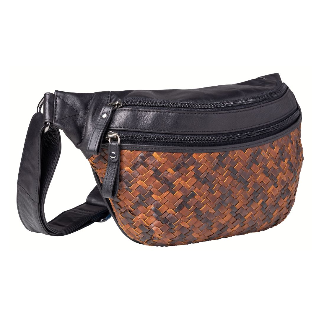 Concealed Carry Haisley Woven Magnetic Leather Sling – side view