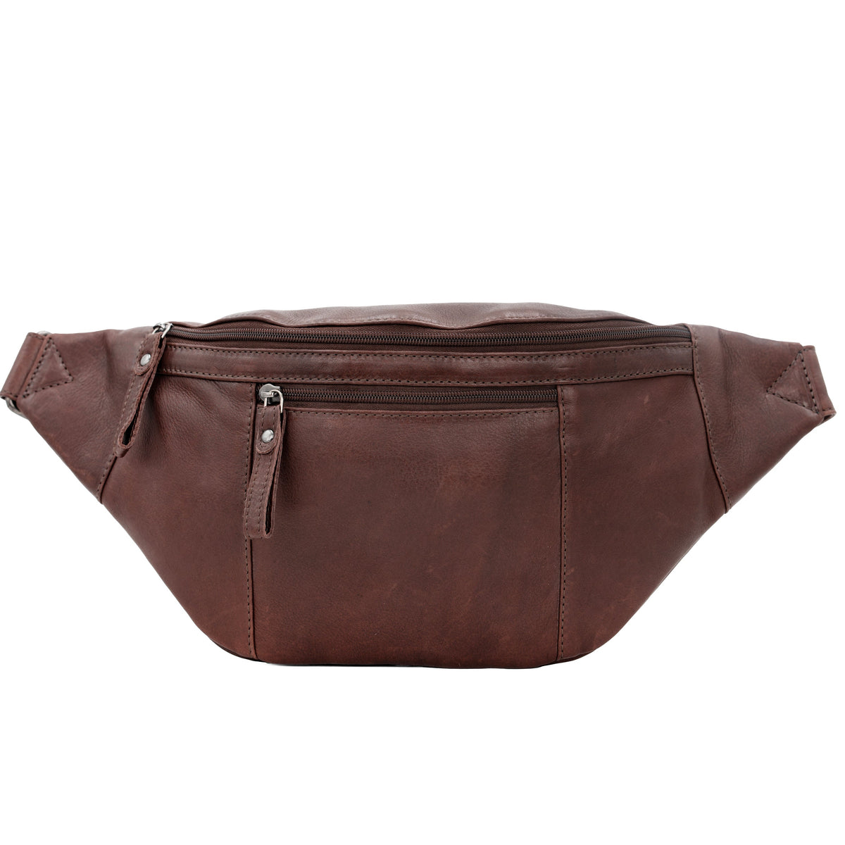 Concealed Carry Charlie Magnetic Leather Sling in Dark Brown – front view 2