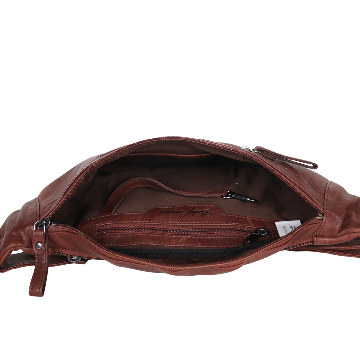 Concealed Carry Charlie Magnetic Leather Sling in Plum – interior view 2